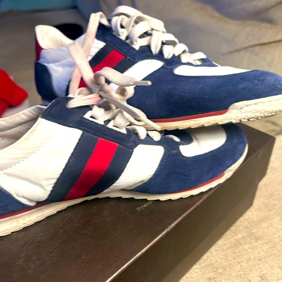 Gucci Shoes - Women’s Blue 
, red, and White Gucci Sneakers